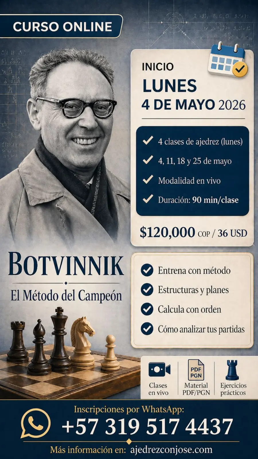 Curso de ajedrez online Botvinnik — El método del campeón